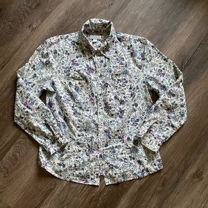Charter Club Long Sleeve Floral Print Blouse, Size 6P